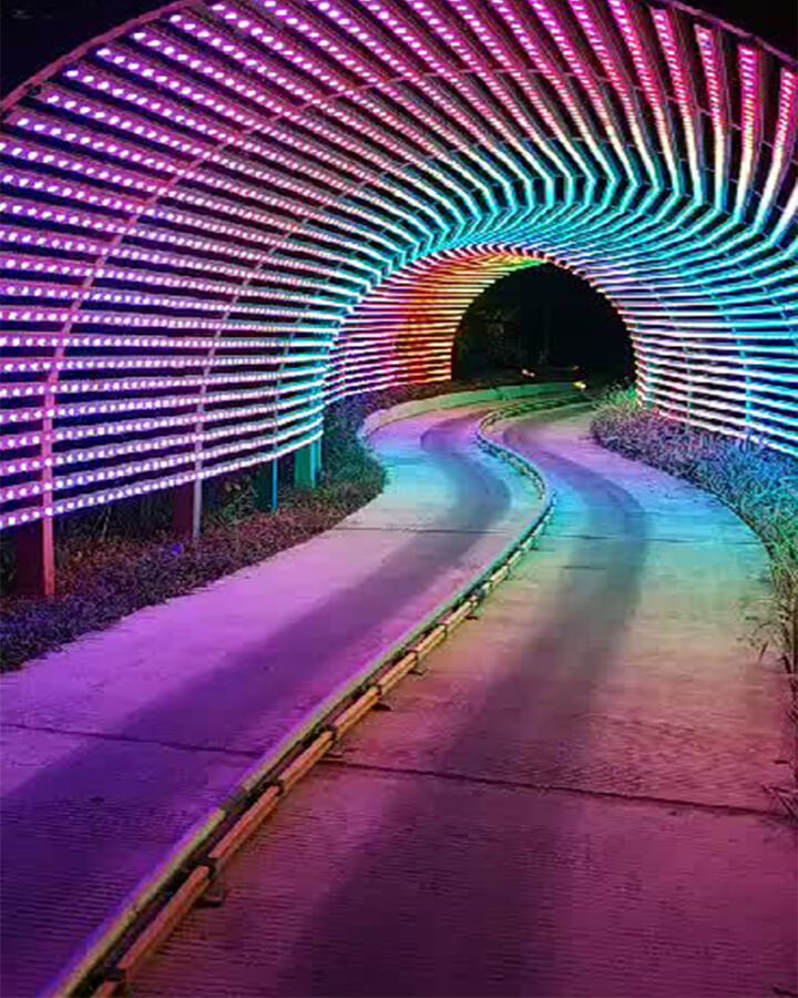 تونل نور با استفاده از پیکسل انگشتی فول کالر 5 ولت