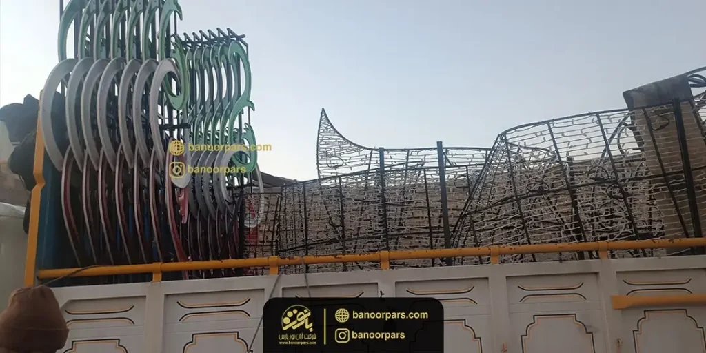 ارسال المان های نوری پرچم ایران طرح اتحاد و پرچم 10 متری سه بعدی ایران