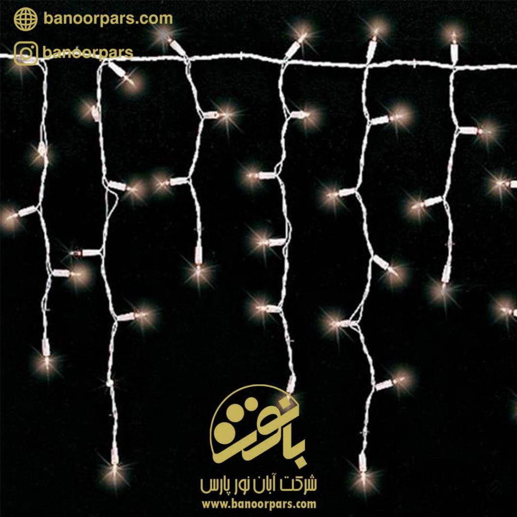 ریسه ال ای دی قندیلی 9 متری و 200 ال ای دی و آویز های 60 ، 40 و 20 سانتی متر ، 220 ولت ، کنترل 8 حالته ، قابل اتصال به هم