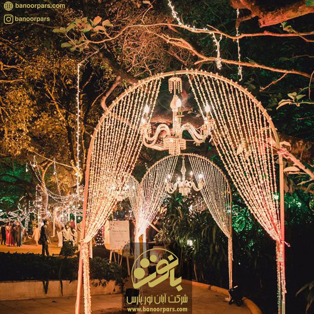 تونل نور ورودی تالار با استفاده از ریسه ال ای دی سوزنی آفتابی